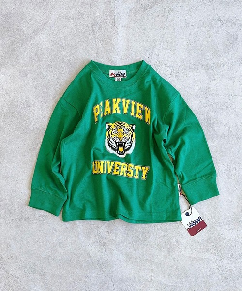 LSP WOW（エルエスピーワオ）の「【LSP WOW!】プリントロンT（Tシャツ/カットソー・キッズ・ピンク/ホワイト/グリーン/ブラウン/オレンジ/ラベンダー/イエロー/ベージュ/ネイビー/チャコール/ブラック/カーキ/グレー/ブルー/オフホワイト・80/90/100/110/120/130/140/150）」の10枚目の写真