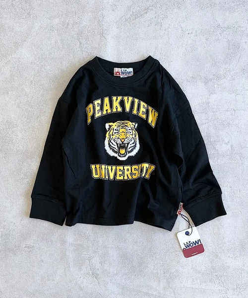 LSP WOW（エルエスピーワオ）の「【LSP WOW!】プリントロンT（Tシャツ/カットソー・キッズ・ピンク/ホワイト/グリーン/ブラウン/オレンジ/ラベンダー/イエロー/ベージュ/ネイビー/チャコール/ブラック/カーキ/グレー/ブルー/オフホワイト・80/90/100/110/120/130/140/150）」の4枚目の写真