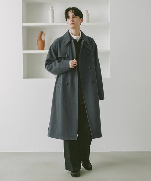 WOOLLYTEC SIDE SLIT TRENCH COAT / ウーリーテックサイドスリット