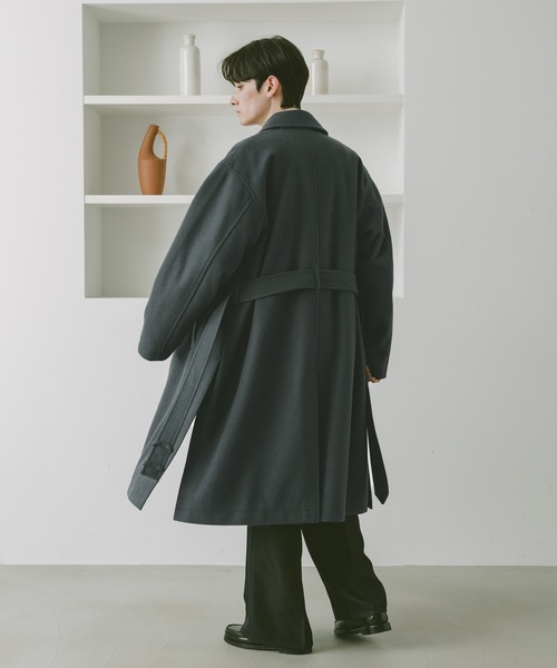 RAGEBLUE WOOLLYTEC/ウーリーテック トレンチロングコート RAGEBLUE｜【WOOLLYTEC/ウーリーテック】サイドスリット/ハイネック