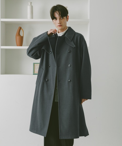 セール】WOOLLYTEC SIDE SLIT TRENCH COAT / ウーリーテックサイド