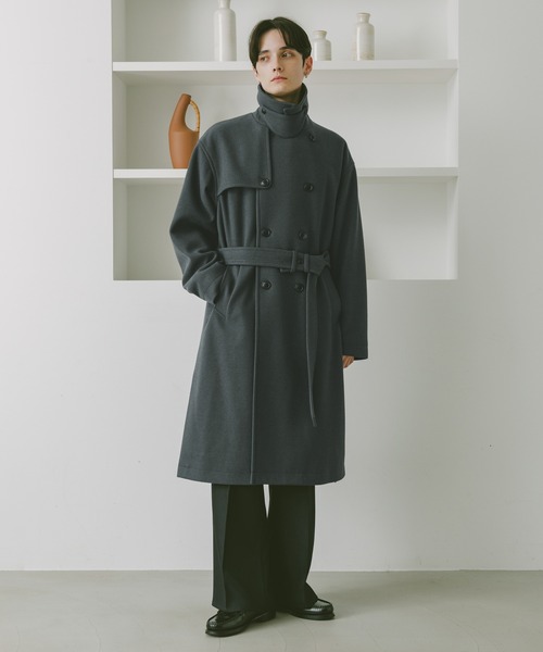 セール】WOOLLYTEC SIDE SLIT TRENCH COAT / ウーリーテックサイド