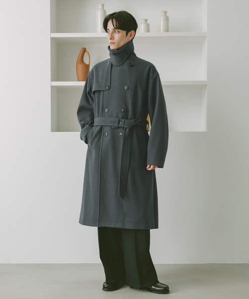 セール】WOOLLYTEC SIDE SLIT TRENCH COAT / ウーリーテックサイド