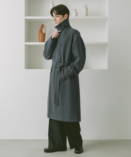 セール】WOOLLYTEC SIDE SLIT TRENCH COAT / ウーリーテックサイド