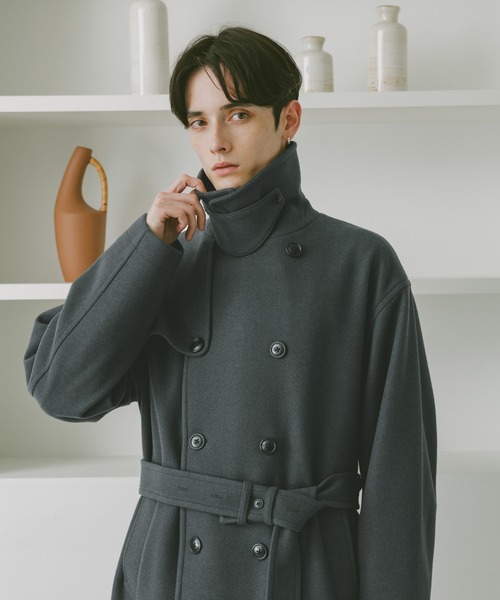 セール】WOOLLYTEC SIDE SLIT TRENCH COAT / ウーリーテックサイド