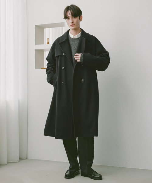 WOOLLYTEC SIDE SLIT TRENCH COAT / ウーリーテックサイドスリット