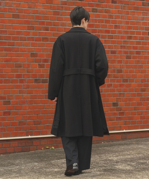RAGEBLUE（レイジブルー）の「WOOLLYTEC SIDE SLIT TRENCH COAT / ウーリーテックサイドスリット/ハイネックトレンチコート（トレンチコート・メンズ・グレー/ブラック/ダークグレー・SMALL/MEDIUM/LARGE）」の12枚目の写真