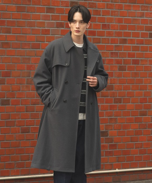 セール】WOOLLYTEC SIDE SLIT TRENCH COAT / ウーリーテックサイド