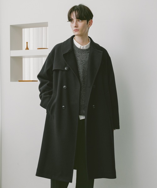 セール】WOOLLYTEC SIDE SLIT TRENCH COAT / ウーリーテックサイド