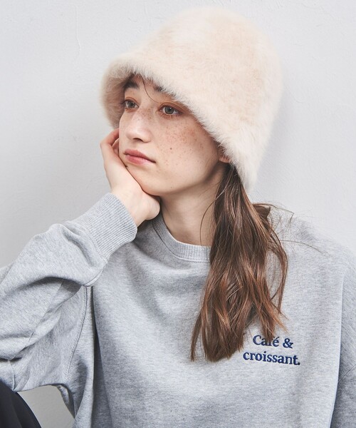 UNITED ARROWS(ユナイテッドアローズ)の「ヘアリー ベルハット(ハット・レディース・オフホワイト/ダークグレー・FREE)」の2枚目の写真