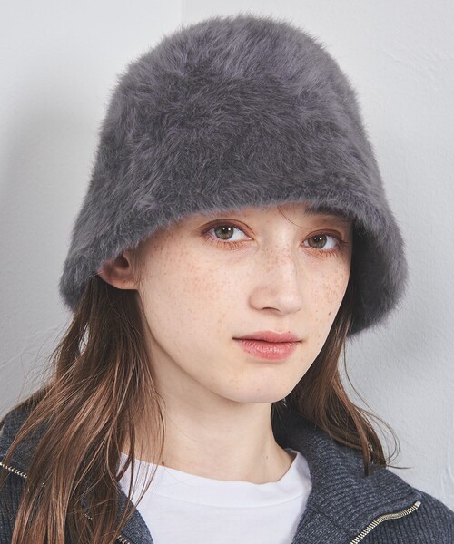 UNITED ARROWS(ユナイテッドアローズ)の「ヘアリー ベルハット(ハット・レディース・オフホワイト/ダークグレー・FREE)」の1枚目の写真