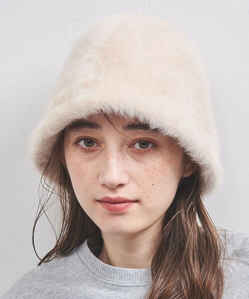UNITED ARROWS(ユナイテッドアローズ)の「ヘアリー ベルハット(ハット・レディース・オフホワイト/ダークグレー・FREE)」の3枚目の写真