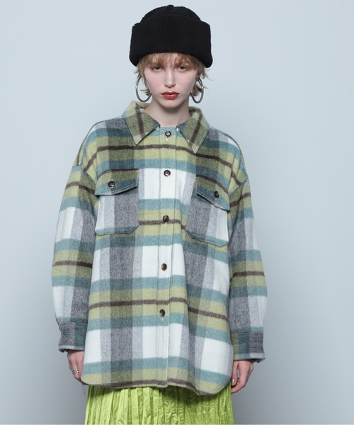 Rosebud様確認用 GU公式 | オーバーサイズシャツ(長袖)(チェック)+E