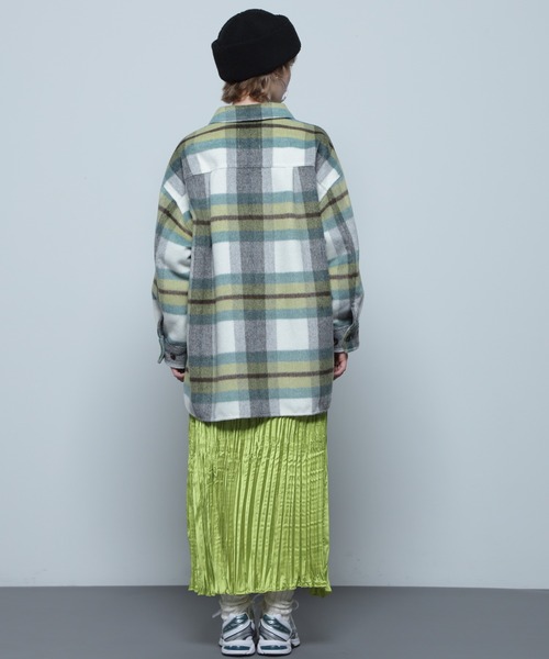 ROSE BUD（ローズバッド）の「オーバーサイズチェックシャツ（シャツ/ブラウス・レディース・ブラック/ライトグリーン/ピンク・FREE）」の12枚目の写真
