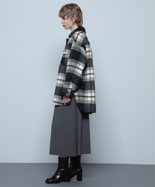 ROSE BUD（ローズバッド）の「オーバーサイズチェックシャツ（シャツ/ブラウス・レディース・ブラック/ライトグリーン/ピンク・FREE）」の5枚目の写真