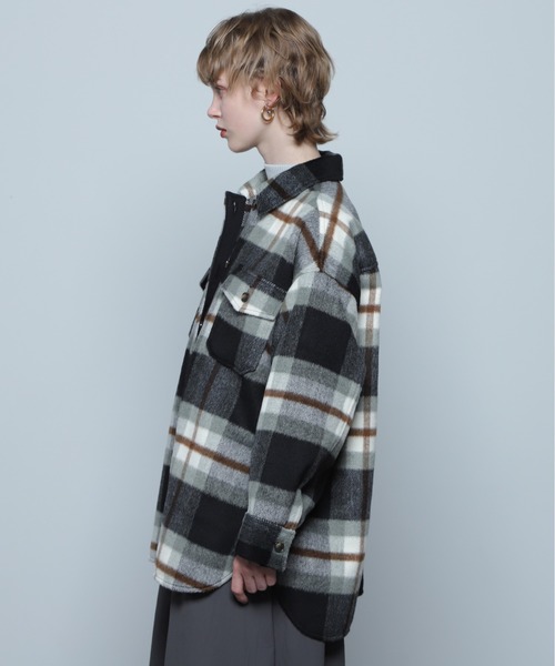 Rosebud様確認用 GU公式 | オーバーサイズシャツ(長袖)(チェック)+E