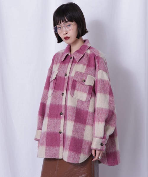 ROSE BUD（ローズバッド）の「オーバーサイズチェックシャツ（シャツ/ブラウス・レディース・ブラック/ライトグリーン/ピンク・FREE）」の19枚目の写真