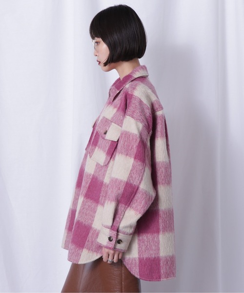 ROSE BUD（ローズバッド）の「オーバーサイズチェックシャツ（シャツ/ブラウス・レディース・ブラック/ライトグリーン/ピンク・FREE）」の20枚目の写真