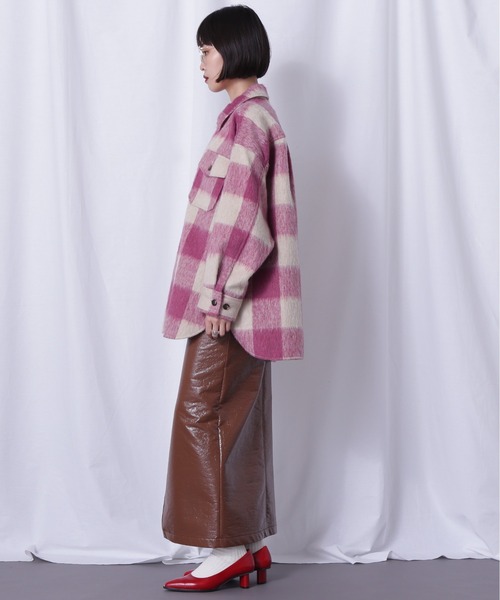 ROSE BUD（ローズバッド）の「オーバーサイズチェックシャツ（シャツ/ブラウス・レディース・ブラック/ライトグリーン/ピンク・FREE）」の17枚目の写真