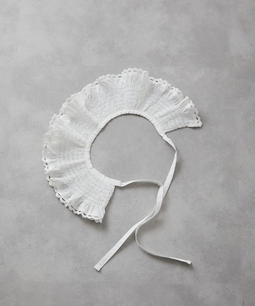 riziere(リジェール)の「シャーリングレース付け襟(付け襟・キッズ・ホワイト・FREE)」の5枚目の写真