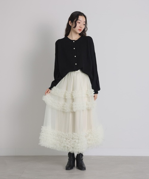 somari imagination(ソマリ イマジネーション)の「『フリルティアードチュールスカート』(スカート・レディース・アイボリー/グリーン/チャコール・1/2)」の11枚目の写真