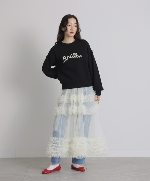 somari imagination(ソマリ イマジネーション)の「『フリルティアードチュールスカート』(スカート・レディース・アイボリー/グリーン/チャコール・1/2)」の13枚目の写真