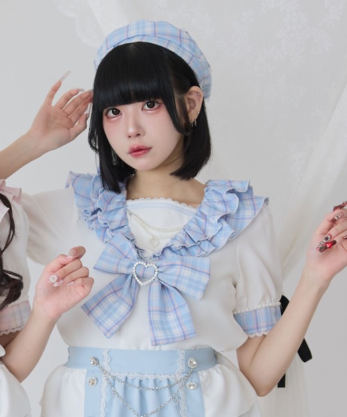 Dear Sisterhood チェック柄ベレー帽 Dear Sisterhood チェック柄ベレー帽