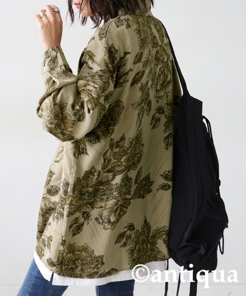 antiqua（アンティカ）の「花柄とろみシャツ（シャツ/ブラウス・レディース・ブラック/カーキ・ONESIZE）」の20枚目の写真