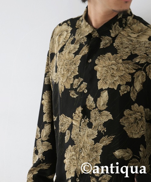 antiqua（アンティカ）の「花柄とろみシャツ（シャツ/ブラウス・レディース・ブラック/カーキ・ONESIZE）」の14枚目の写真