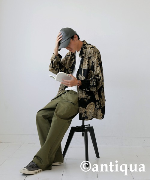 antiqua（アンティカ）の「花柄とろみシャツ（シャツ/ブラウス・レディース・ブラック/カーキ・ONESIZE）」の17枚目の写真