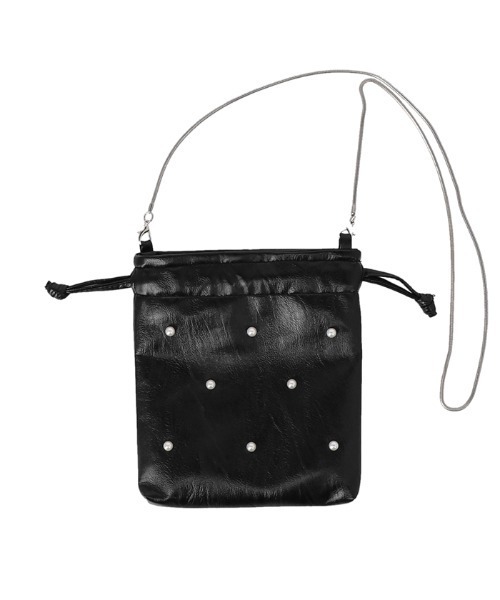 coca（coca）（コカ）の「パール付き 巾着 チェーンバッグ（ショルダーバッグ・レディース・ブラック・ONE SIZE）」の12枚目の写真