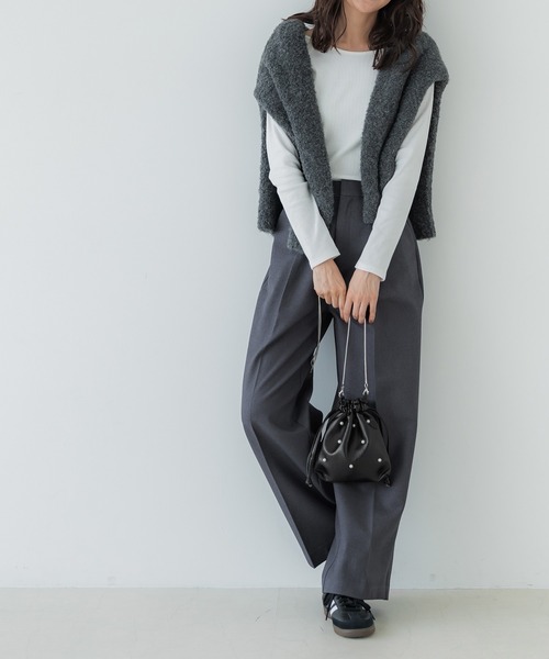 coca（coca）（コカ）の「パール付き 巾着 チェーンバッグ（ショルダーバッグ・レディース・ブラック・ONE SIZE）」の7枚目の写真