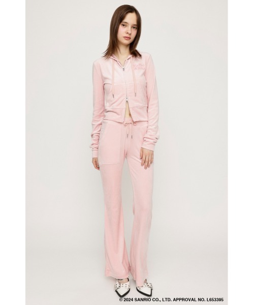 トップス HELLO KITTY x SLY VELOURHOODIE NVY SLY（スライ）の「HELLO KITTY x SLY VELOURHOODIE ハローキティ