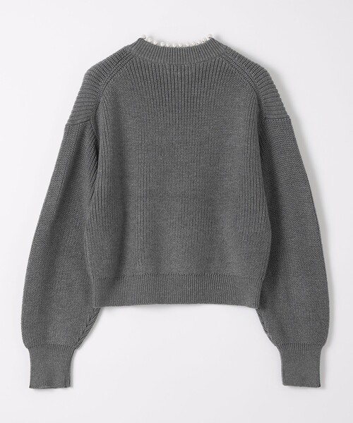 EMMEL REFINES(エメルリファインズ)の「<EMMEL REFINES>EM フェイクパール カタアゼニット プルオーバー(ニット/セーター・レディース・ナチュラル/ダークグレー・FREE)」の12枚目の写真