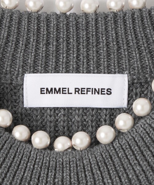 EMMEL REFINES(エメルリファインズ)の「<EMMEL REFINES>EM フェイクパール カタアゼニット プルオーバー(ニット/セーター・レディース・ナチュラル/ダークグレー・FREE)」の16枚目の写真