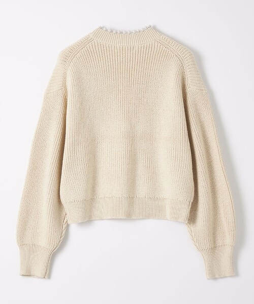 EMMEL REFINES(エメルリファインズ)の「<EMMEL REFINES>EM フェイクパール カタアゼニット プルオーバー(ニット/セーター・レディース・ナチュラル/ダークグレー・FREE)」の17枚目の写真