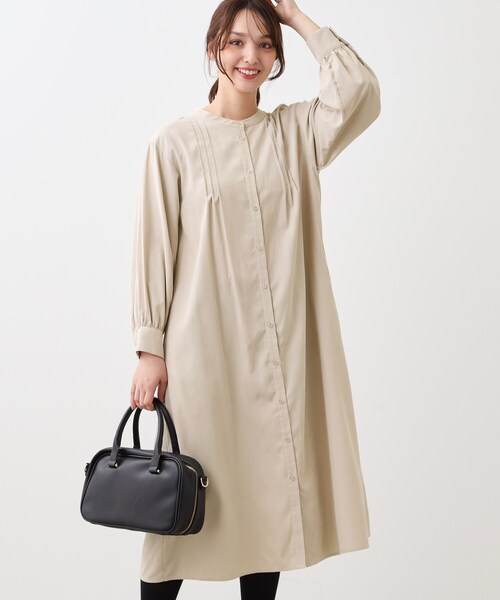 【セール】【E‐QUALITY／手洗い可】リラクシーバンドカラーワンピース（ワンピース）｜Reflect（リフレクト） 5,614円