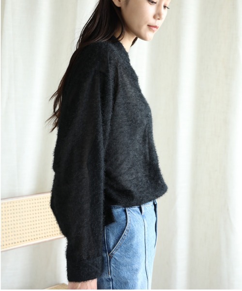 aimoha(アイモハ)の「フリンジスタンドシャツ(シャツ/ブラウス・レディース・ブラック/グレー/ベージュ・MEDIUM)」の6枚目の写真