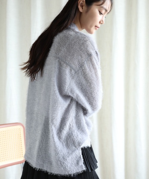 aimoha(アイモハ)の「フリンジスタンドシャツ(シャツ/ブラウス・レディース・ブラック/グレー/ベージュ・MEDIUM)」の19枚目の写真