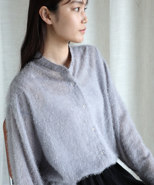 aimoha(アイモハ)の「フリンジスタンドシャツ(シャツ/ブラウス・レディース・ブラック/グレー/ベージュ・MEDIUM)」の21枚目の写真