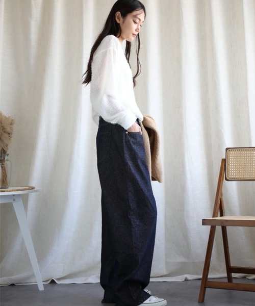 aimoha(アイモハ)の「フリンジスタンドシャツ(シャツ/ブラウス・レディース・ブラック/グレー/ベージュ・MEDIUM)」の5枚目の写真