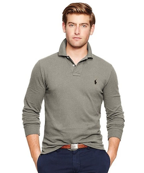 POLO RALPH LAUREN(ポロ ラルフ ローレン)の「カスタムフィット ロングスリーブド ポロシャツ(ポロシャツ・メンズ・ブラック/オレンジ/レッド/グレー/ライトブルー・MEDIUM/SMALL/X-LARGE/X-SMALL/LARGE)」の2枚目の写真