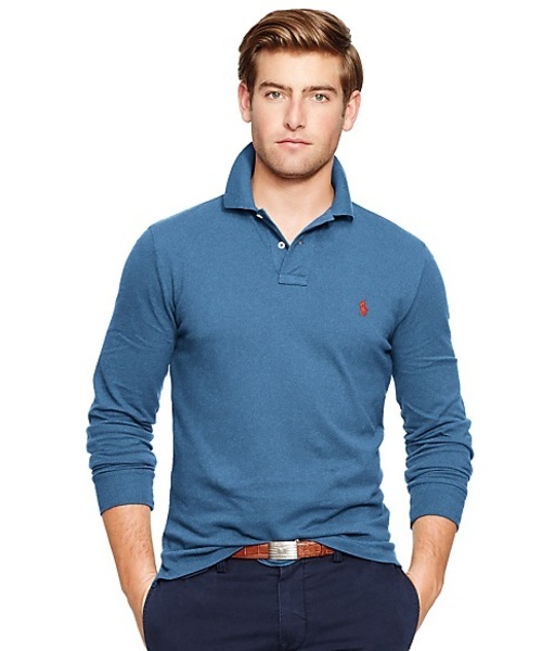 POLO RALPH LAUREN(ポロ ラルフ ローレン)の「カスタムフィット ロングスリーブド ポロシャツ(ポロシャツ・メンズ・ブラック/オレンジ/レッド/グレー/ライトブルー・MEDIUM/SMALL/X-LARGE/X-SMALL/LARGE)」の3枚目の写真