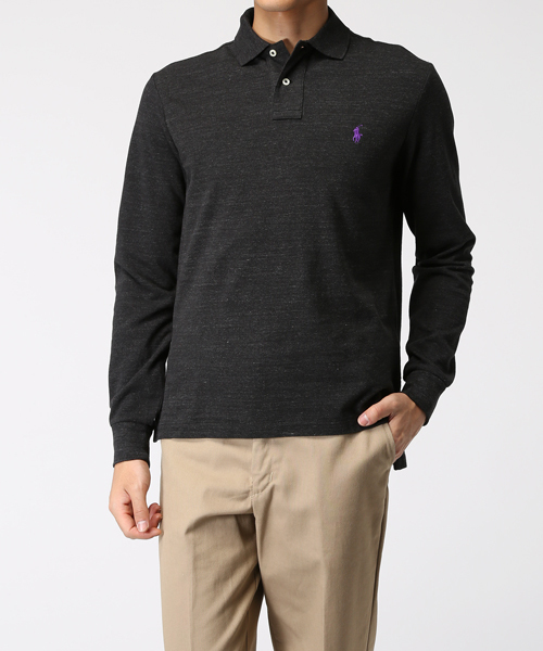 POLO RALPH LAUREN(ポロ ラルフ ローレン)の「カスタムフィット ロングスリーブド ポロシャツ(ポロシャツ・メンズ・ブラック/オレンジ/レッド/グレー/ライトブルー・MEDIUM/SMALL/X-LARGE/X-SMALL/LARGE)」の6枚目の写真