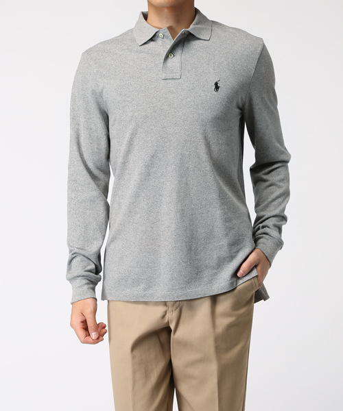 POLO RALPH LAUREN(ポロ ラルフ ローレン)の「カスタムフィット ロングスリーブド ポロシャツ(ポロシャツ・メンズ・ブラック/オレンジ/レッド/グレー/ライトブルー・MEDIUM/SMALL/X-LARGE/X-SMALL/LARGE)」の8枚目の写真