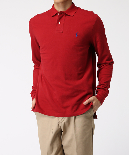 POLO RALPH LAUREN(ポロ ラルフ ローレン)の「カスタムフィット ロングスリーブド ポロシャツ(ポロシャツ・メンズ・ブラック/オレンジ/レッド/グレー/ライトブルー・MEDIUM/SMALL/X-LARGE/X-SMALL/LARGE)」の10枚目の写真