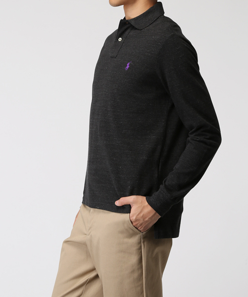 POLO RALPH LAUREN(ポロ ラルフ ローレン)の「カスタムフィット ロングスリーブド ポロシャツ(ポロシャツ・メンズ・ブラック/オレンジ/レッド/グレー/ライトブルー・MEDIUM/SMALL/X-LARGE/X-SMALL/LARGE)」の7枚目の写真