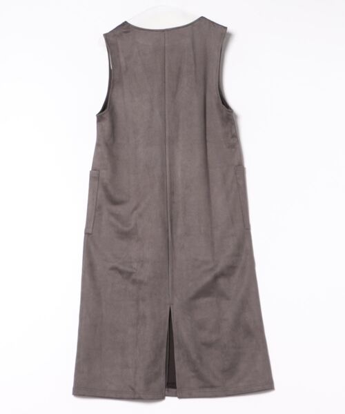 M.deux（エムドゥ）の「カットジョーゼットジャンスカ（ジャンパースカート・レディース・モカ/チャコールグレー・MEDIUM）」の3枚目の写真