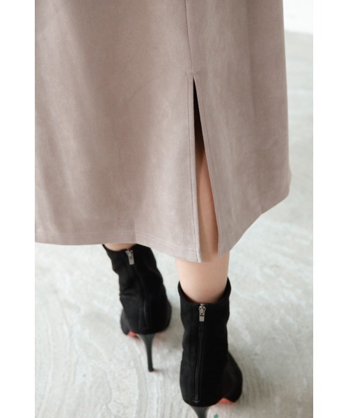 M.deux（エムドゥ）の「カットジョーゼットジャンスカ（ジャンパースカート・レディース・モカ/チャコールグレー・MEDIUM）」の9枚目の写真