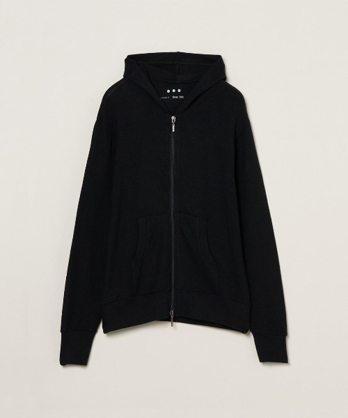 three dots(スリードッツ)の「ブラッシュド zipupフーディ(スウェット・レディース・グレー系その他/ネイビー/ブラック・SMALL/MEDIUM)」の2枚目の写真